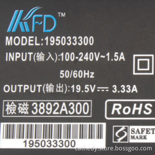 AC/DC Adapter Charger for HP/Compaq, 19.5V/3.33A/4.8 x 1.7mm,prompt delivery